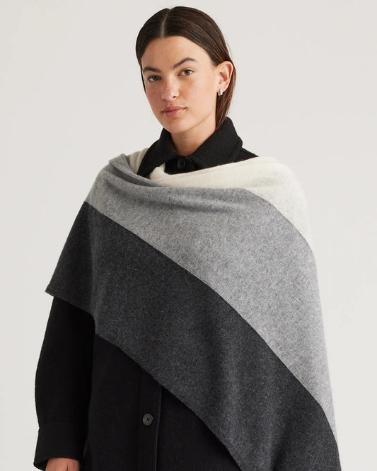 Mongolian Cashmere Colorblock Wrap - US 4018