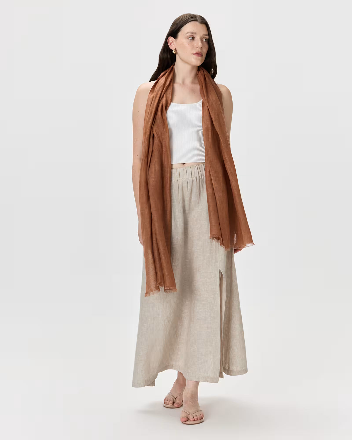 100% European Linen Scarf - US 4476