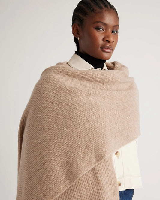 Mongolian Cashmere Ribbed Wrap - US 8803