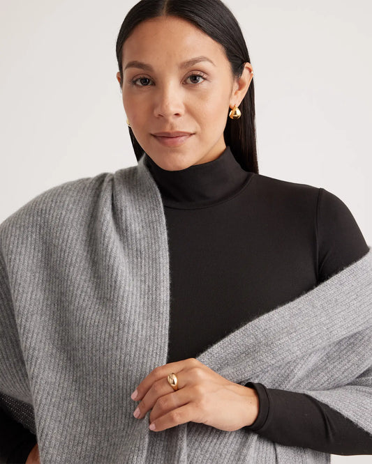 Mongolian Cashmere Ribbed Wrap - US 5450