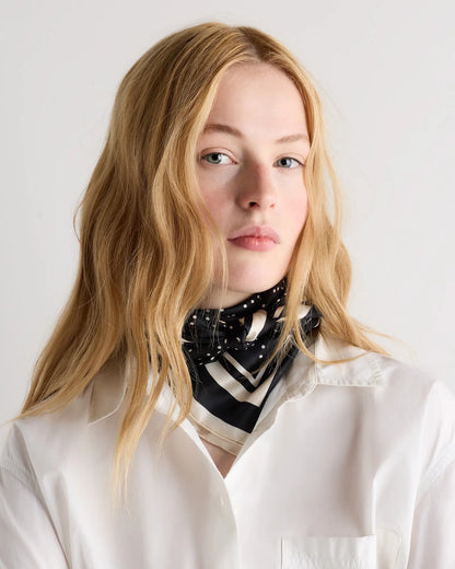 100% Silk Printed Square Scarf - US 7749