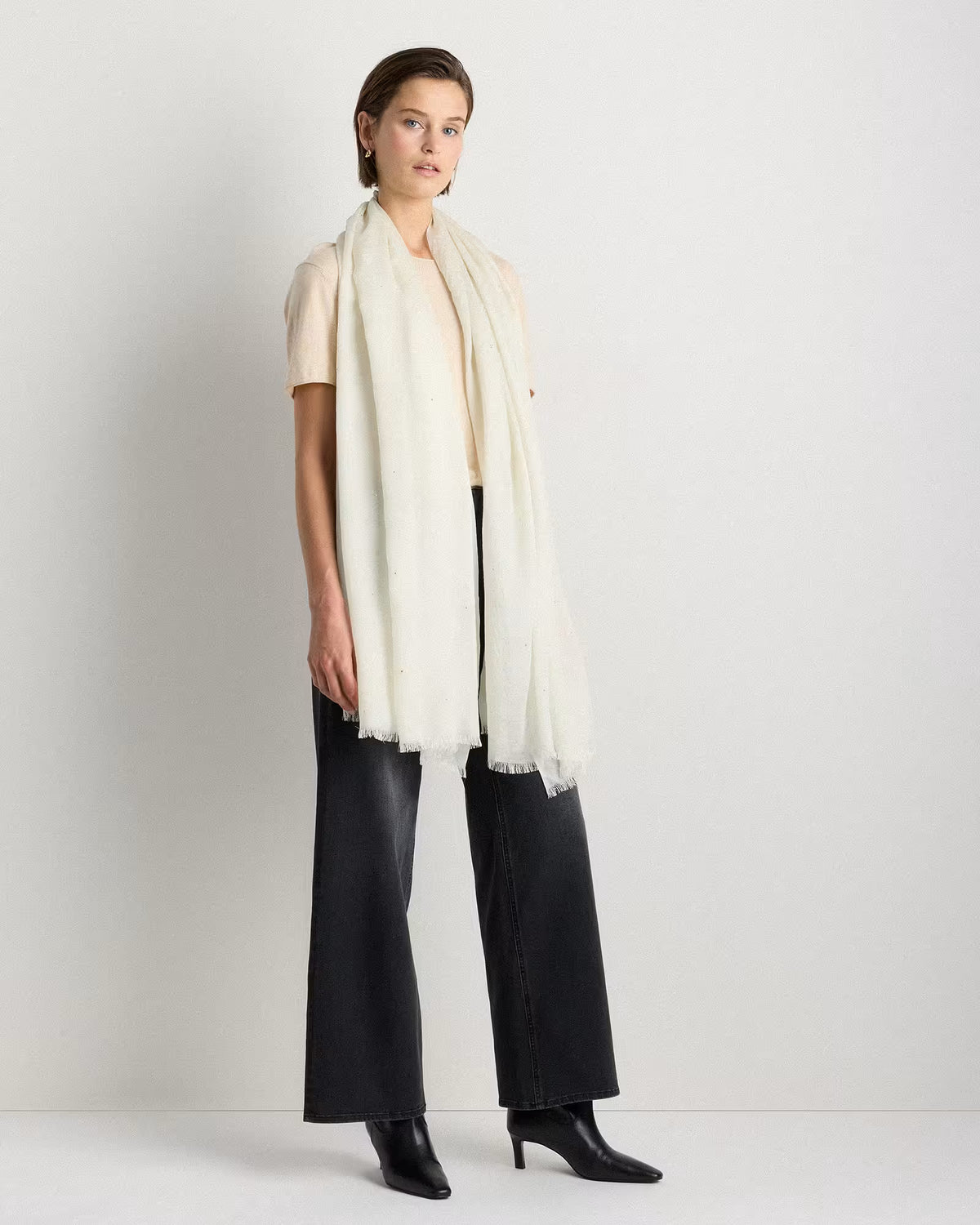 Crystal Embellished Featherweight Cashmere Silk Wrap - US 5642