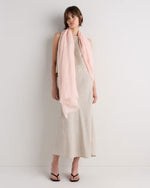 100% European Linen Embroidered Scarf - US 3003