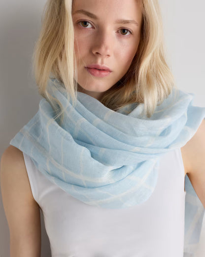 100% European Linen Printed Scarf - US 0895