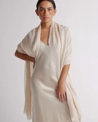 Featherweight Cashmere Silk Frayed Edge Scarf - US 9309