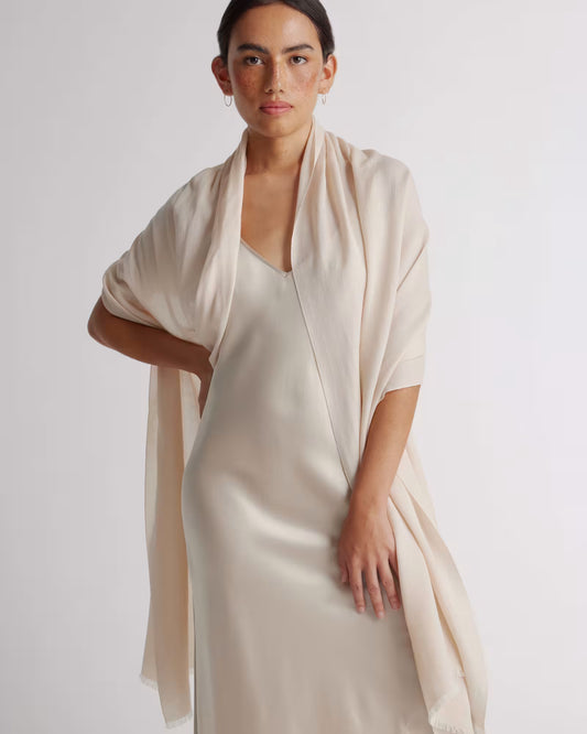 Featherweight Cashmere Silk Frayed Edge Scarf - US 9309