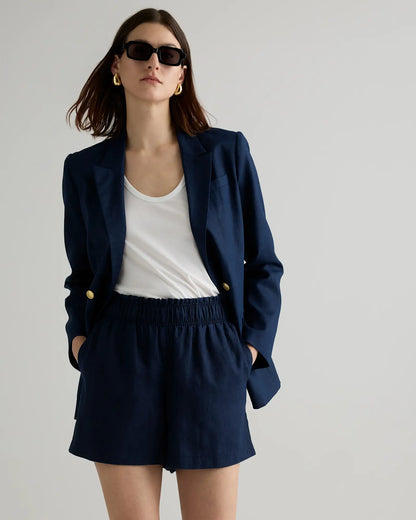 100% European Linen High Waisted Shorts - US 6983