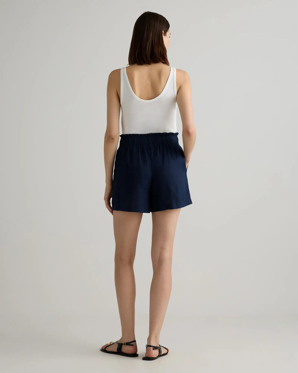 100% European Linen High Waisted Shorts - US 6983