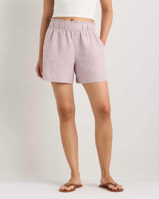 100% European Linen High Waisted Shorts - US 4502