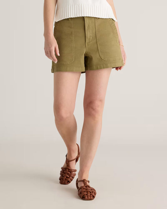 Organic Stretch Cotton Twill Utility Shorts - US 4366
