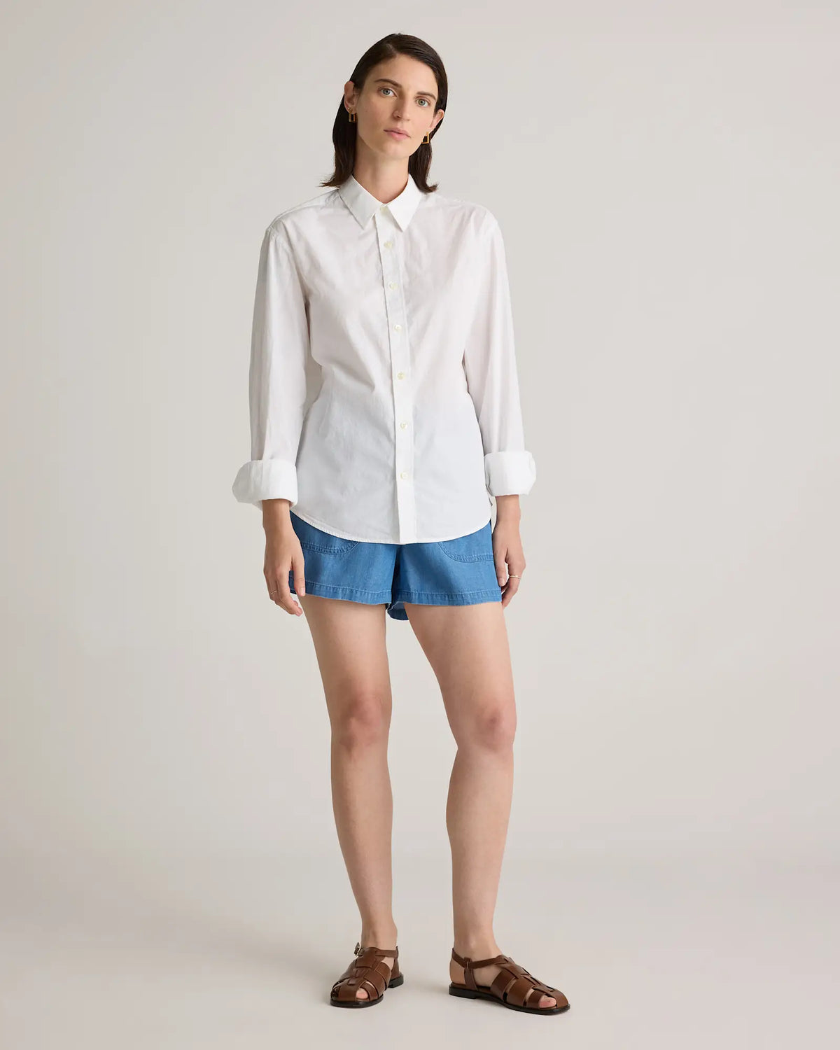 Pull-On Tencel Chambray Shorts - US 0331