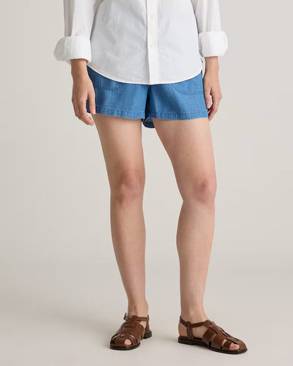 Pull-On Tencel Chambray Shorts - US 0331
