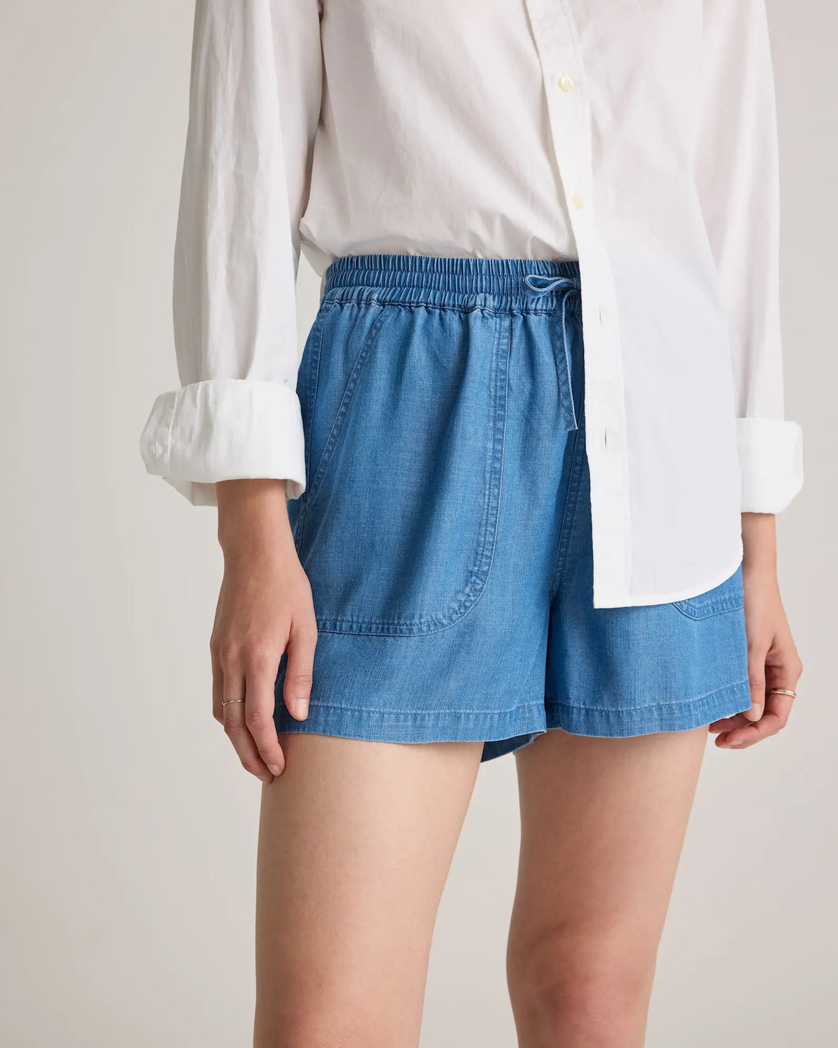 Pull-On Tencel Chambray Shorts - US 0331