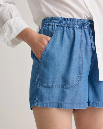 Pull-On Tencel Chambray Shorts - US 0331