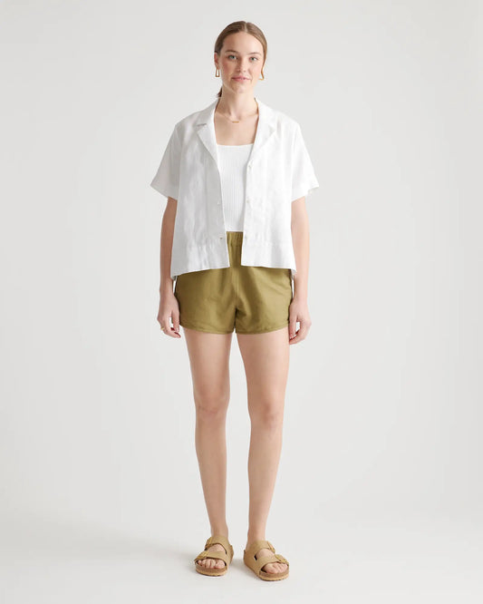 Cotton Linen Twill Pull On Shorts - US 8421