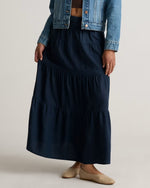 Vintage Wash Tencel Tiered Maxi Skirt - US 1085