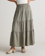 Vintage Wash Tencel Tiered Maxi Skirt - US 4753
