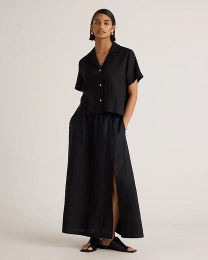 100% European Linen Maxi Skirt - US 7361