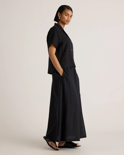 100% European Linen Maxi Skirt - US 7361