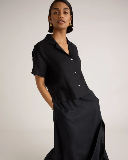 100% European Linen Maxi Skirt - US 7361