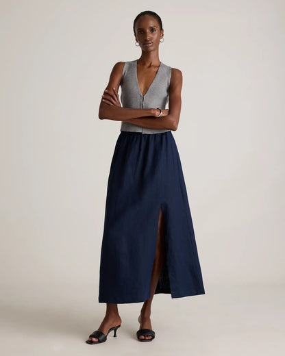 100% European Linen Maxi Skirt - US 2558