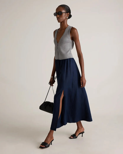 100% European Linen Maxi Skirt - US 2558