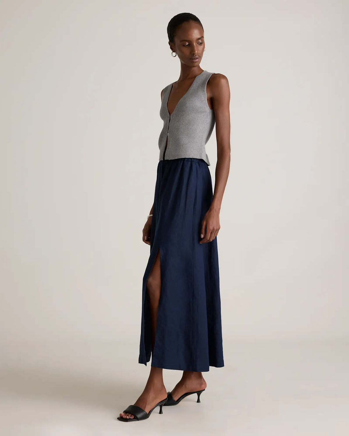 100% European Linen Maxi Skirt - US 2558