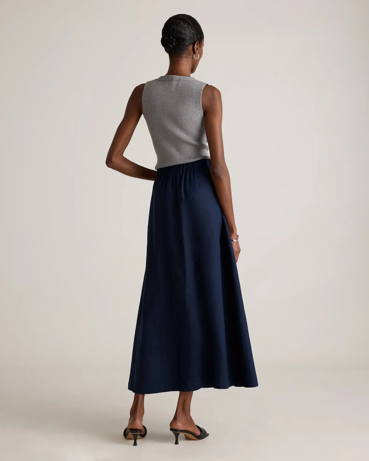 100% European Linen Maxi Skirt - US 2558