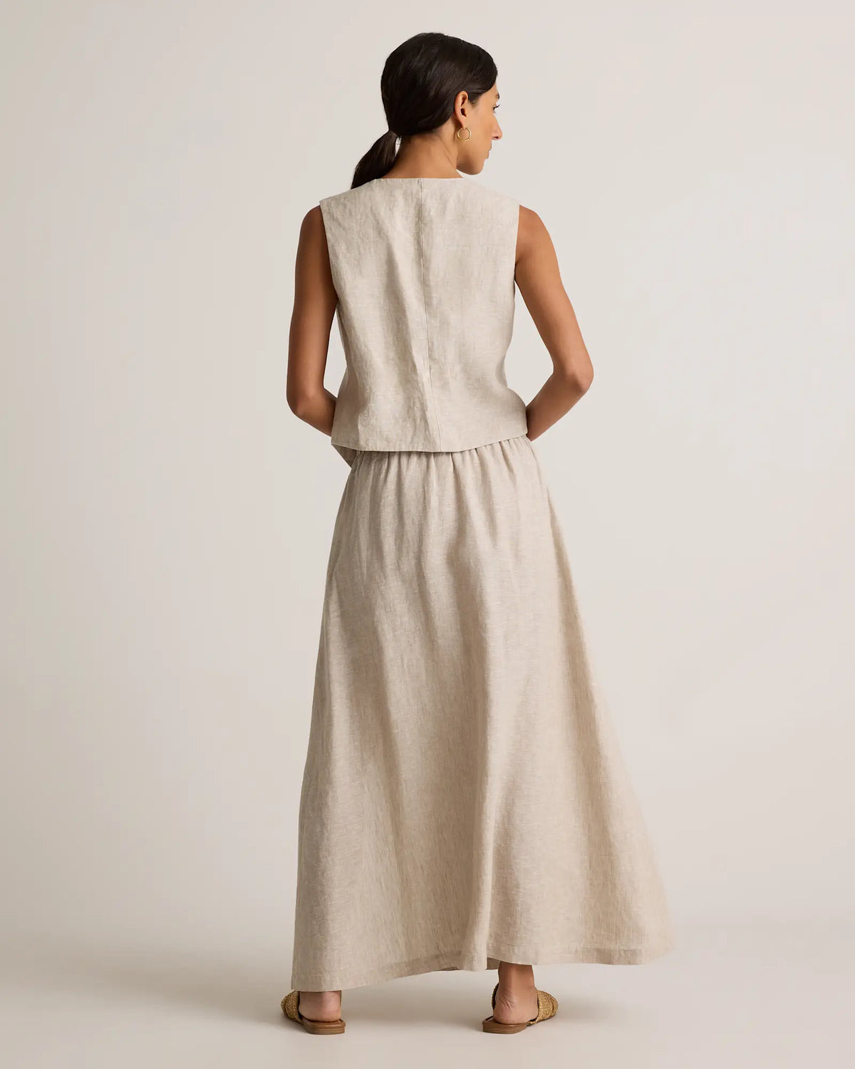 100% European Linen Maxi Skirt - US 8531