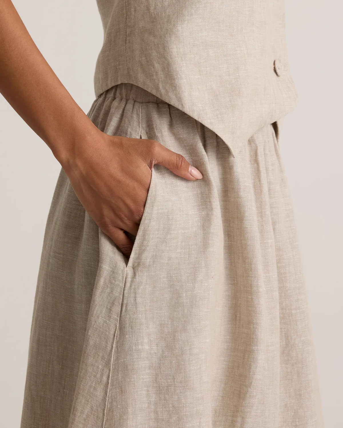 100% European Linen Maxi Skirt - US 8531