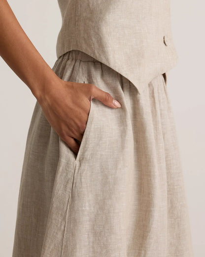100% European Linen Maxi Skirt - US 8531