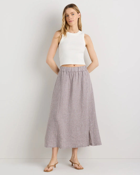 100% European Linen Maxi Skirt - US 0673