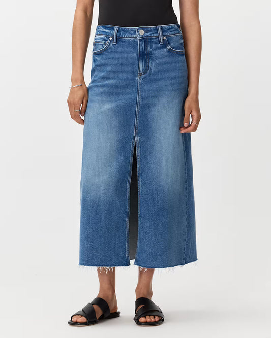 Stretch Denim 5-Pocket Midi Skirt - US 5201