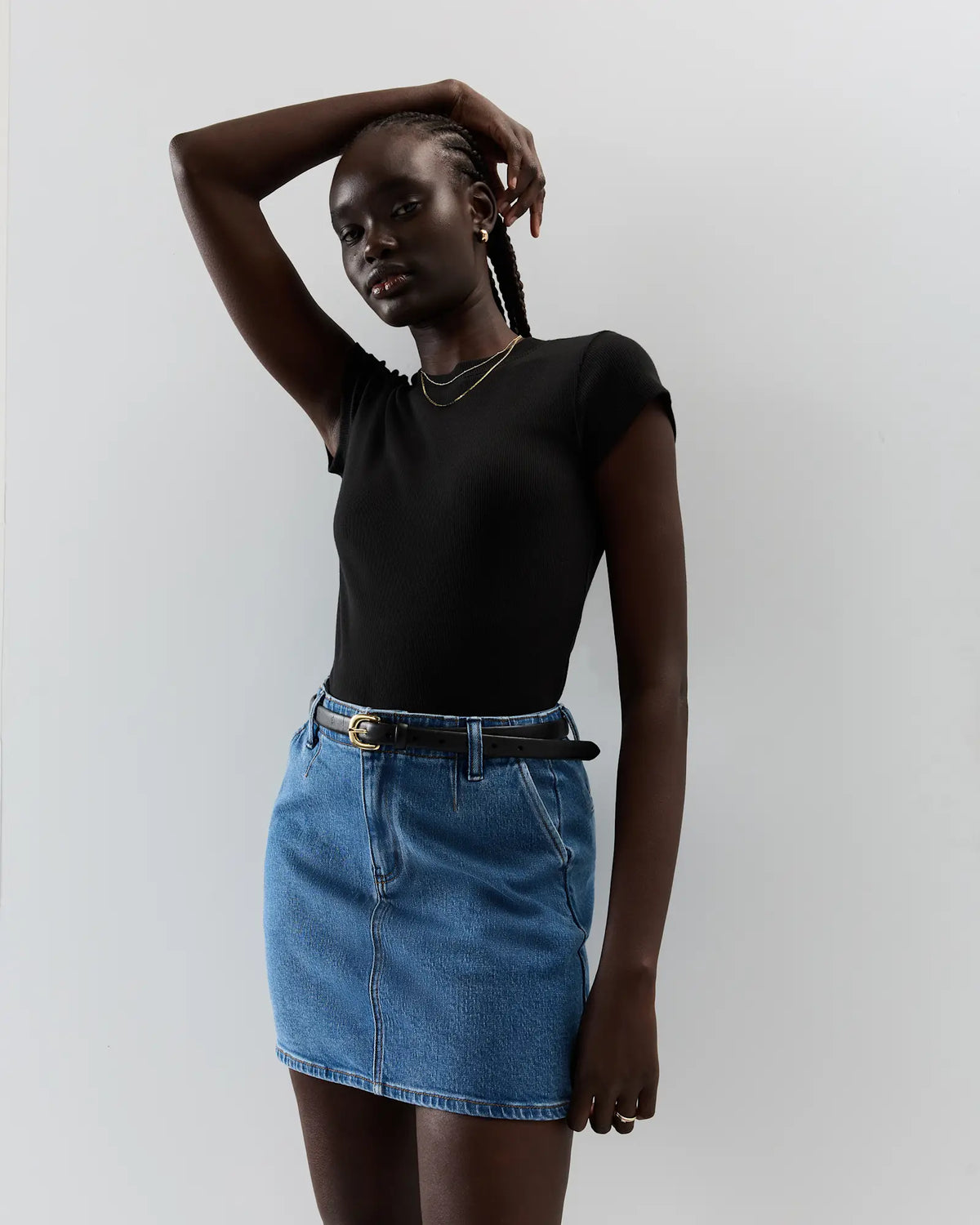 Stretch Denim Mini Skirt - US 1645