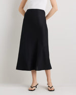 100% European Linen Midi Slip Skirt - US 4284
