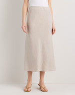 100% European Linen Midi Slip Skirt - US 6732