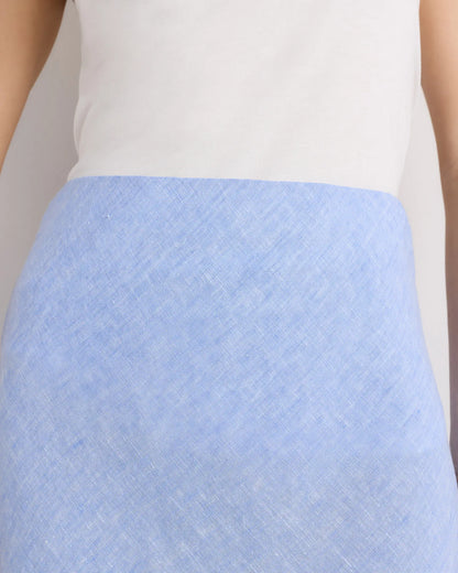 100% European Linen Midi Slip Skirt - US 6551