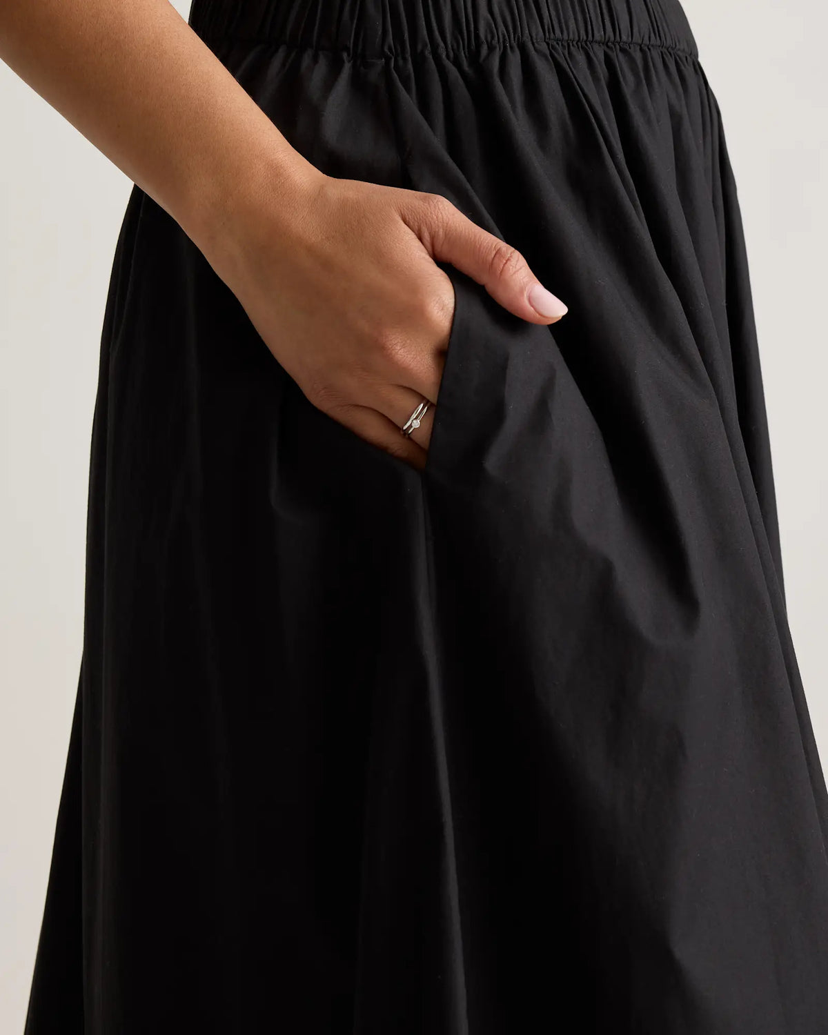100% Organic Cotton Poplin A-line Maxi Skirt - US 9286