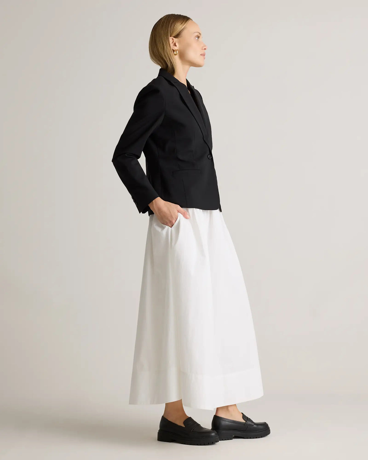100% Organic Cotton Poplin A-line Maxi Skirt - US 2304