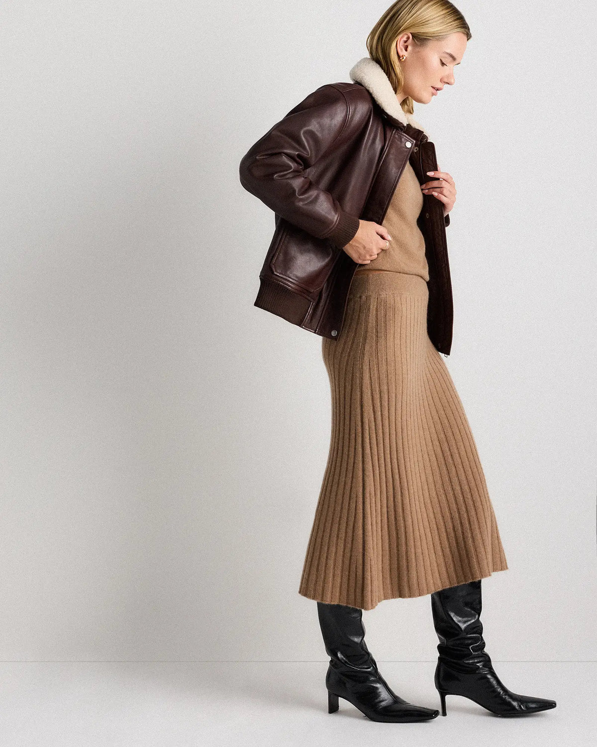Mongolian Cashmere Midi Skirt - US 2101