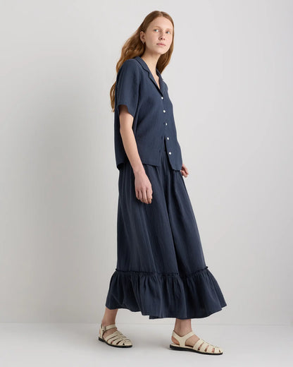 100% Organic Cotton Gauze Smocked Maxi Skirt - US 4580