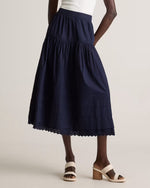 100% Organic Cotton Poplin Pintuck Maxi Skirt - US 9485
