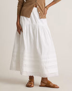 100% Organic Cotton Poplin Pintuck Maxi Skirt - US 8999