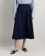 Organic Cotton Sateen A-line Midi Skirt - US 8472