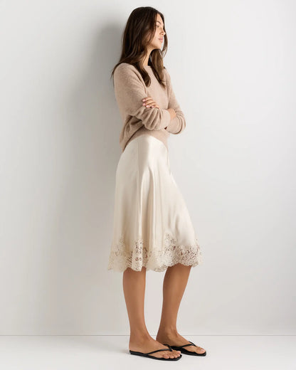 100% Washable Silk Lace Skirt - US 2374
