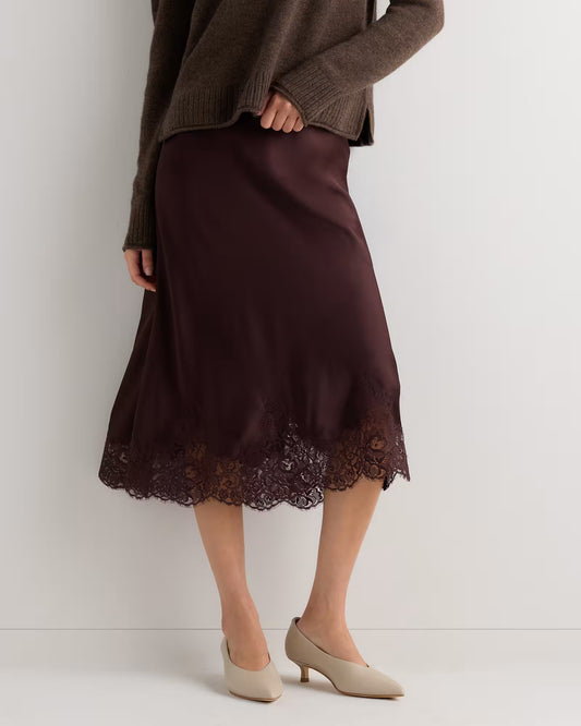 100% Washable Silk Lace Skirt - US 9952