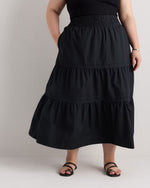 100% Organic Cotton Poplin Tiered Maxi Skirt - US 8654