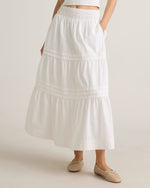 100% Organic Cotton Poplin Tiered Maxi Skirt - US 6737