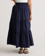 100% Organic Cotton Poplin Tiered Maxi Skirt - US 6202