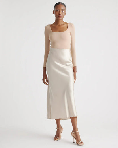 100% Washable Silk Maxi Skirt - US 0860